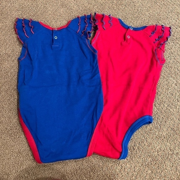 Bundle of 2 NFL NY Giants Girls Ruffle Short Sleeve Onesies Size 18 Months - Picture 3 of 3